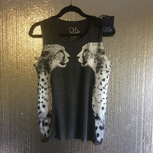 Chaser: Cheetah Vintage Black Tank